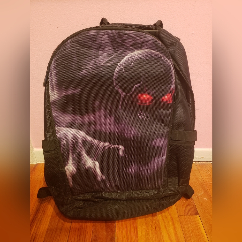 Black Heavy Metal Thrash Men's Skull Grave Backpack Graphic Hot Topic Goth Emo
